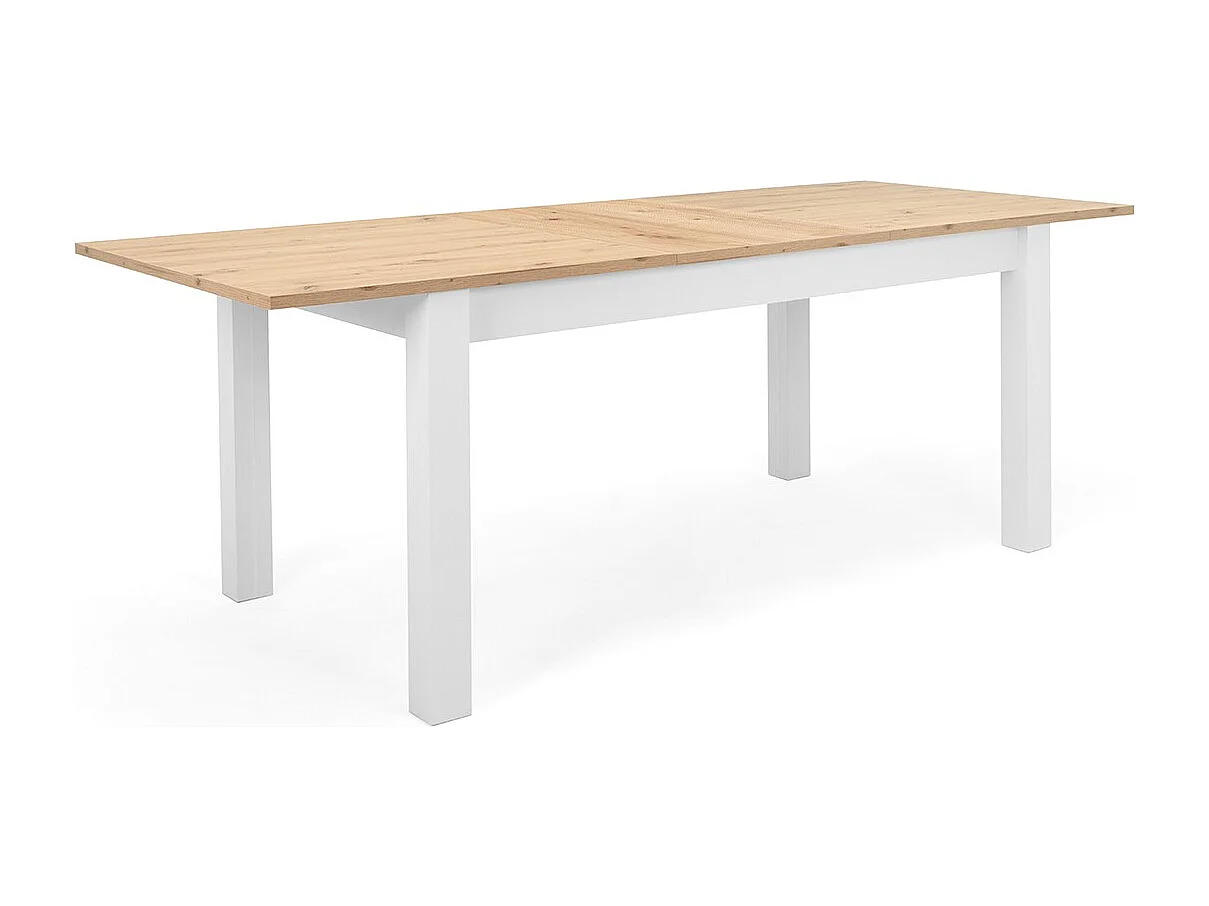 Ausziehbarer Esstisch BERGEN – ArtisanEiche und Weiß – 160–215 x 90 x 75 cm