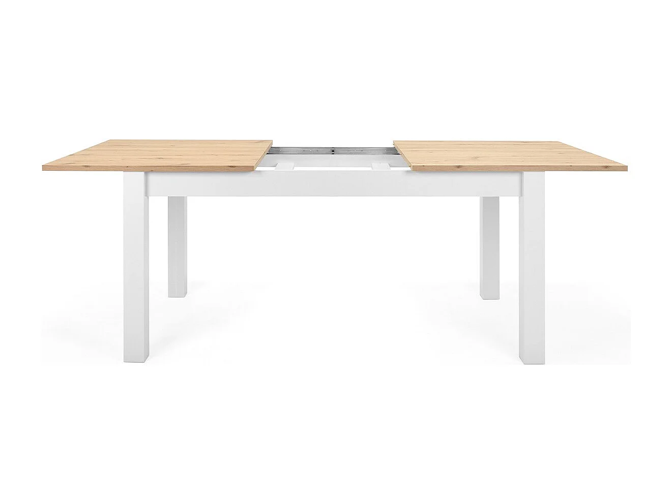 Ausziehbarer Esstisch BERGEN – ArtisanEiche und Weiß – 160–215 x 90 x 75 cm