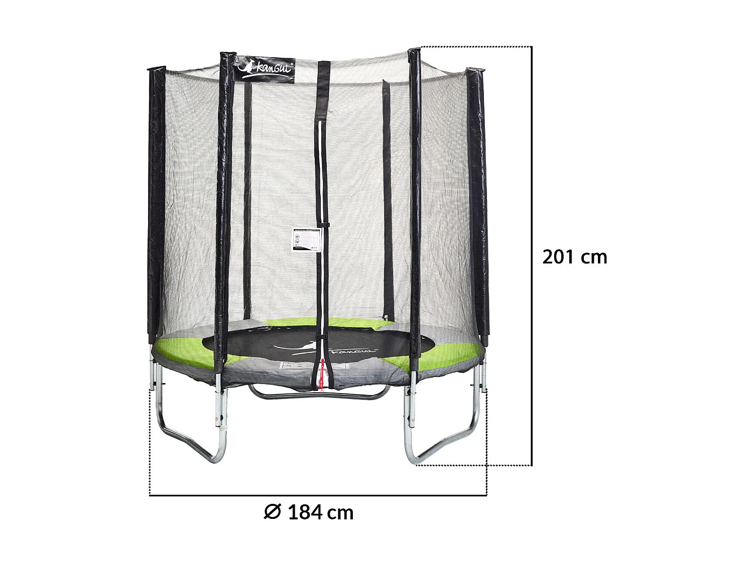 Kangui - Trampoline rond Ø180cm avec filet de sécurité - YZI 180