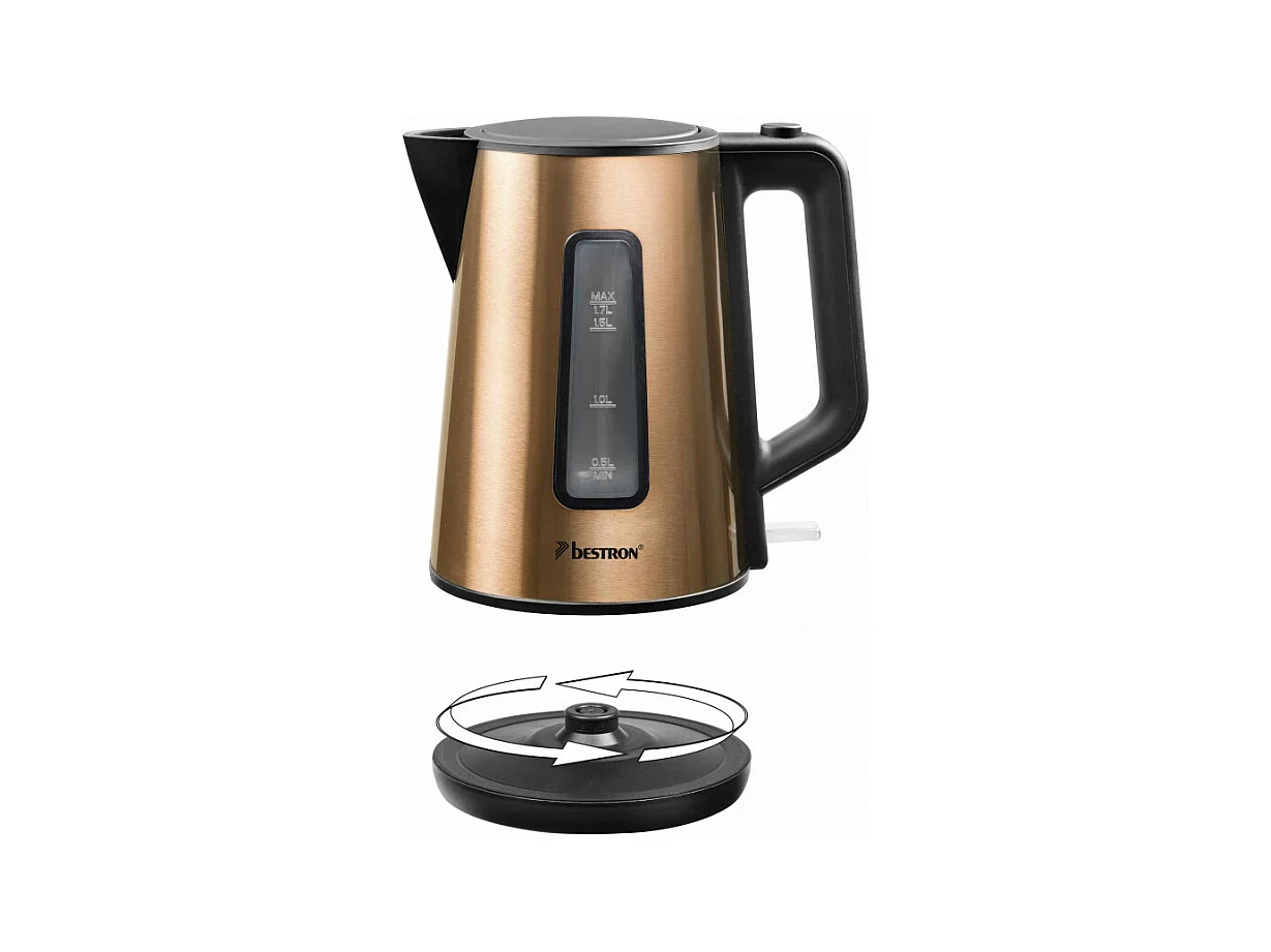 Kabelloser Wasserkocher 1,7l 2200w Kupfer - Bestron AWK1000CO
