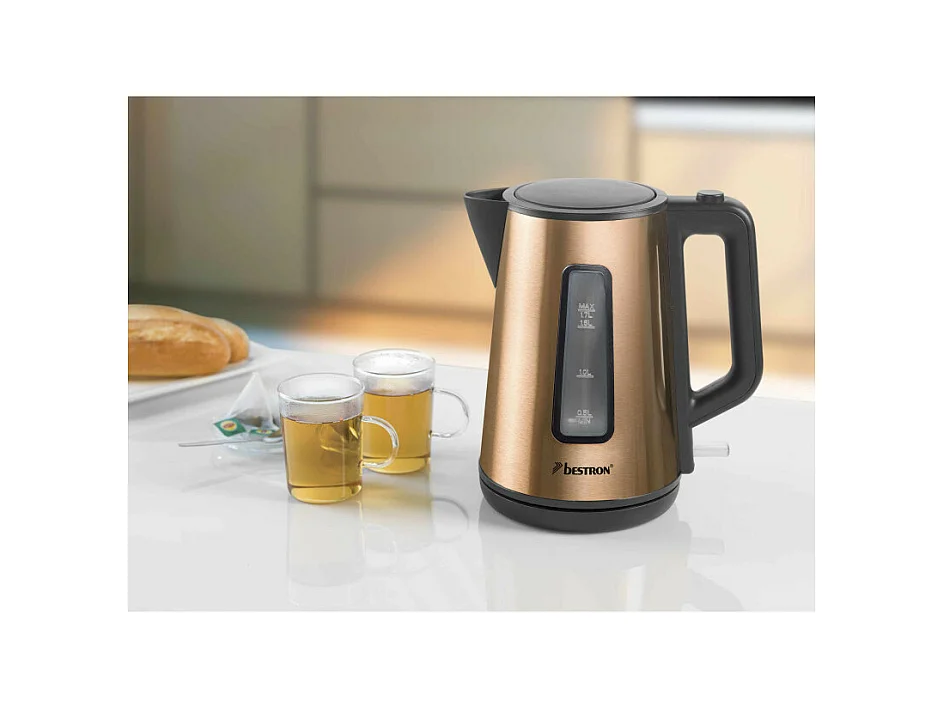 Kabelloser Wasserkocher 1,7l 2200w Kupfer - Bestron AWK1000CO