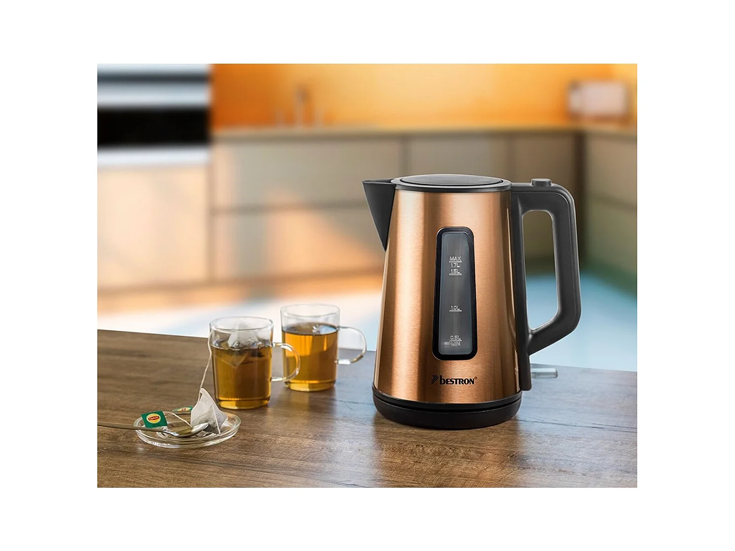 Kabelloser Wasserkocher 1,7l 2200w Kupfer - Bestron AWK1000CO