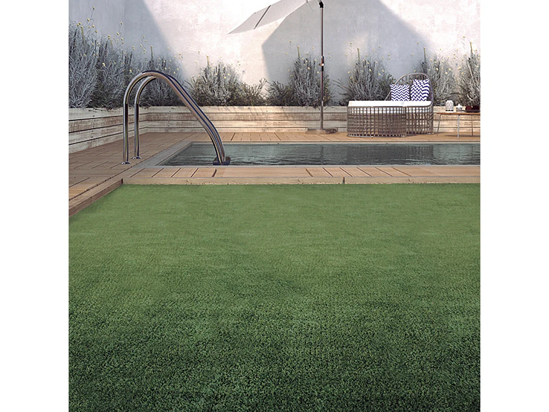 Gazon synthétique - " Green Lubeck 7  " -  1 x 5  m - 7 mm - Vert