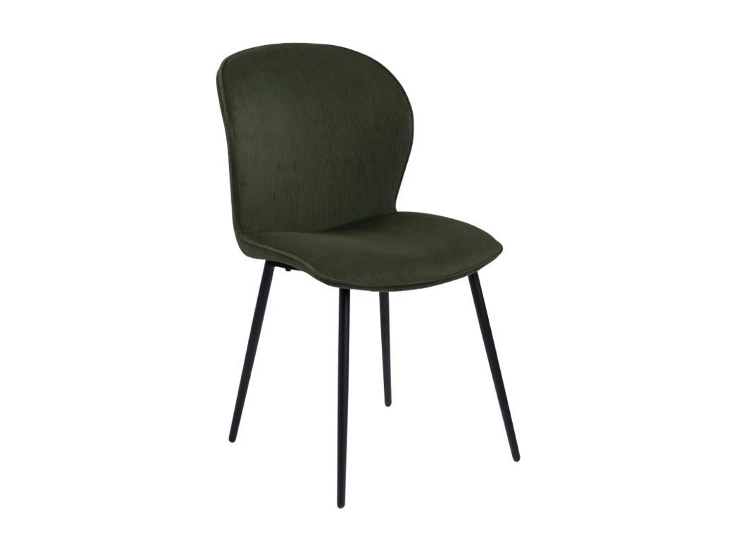 Chaises de salle à manger en velours côtelé vert (lot de 2) - EVE