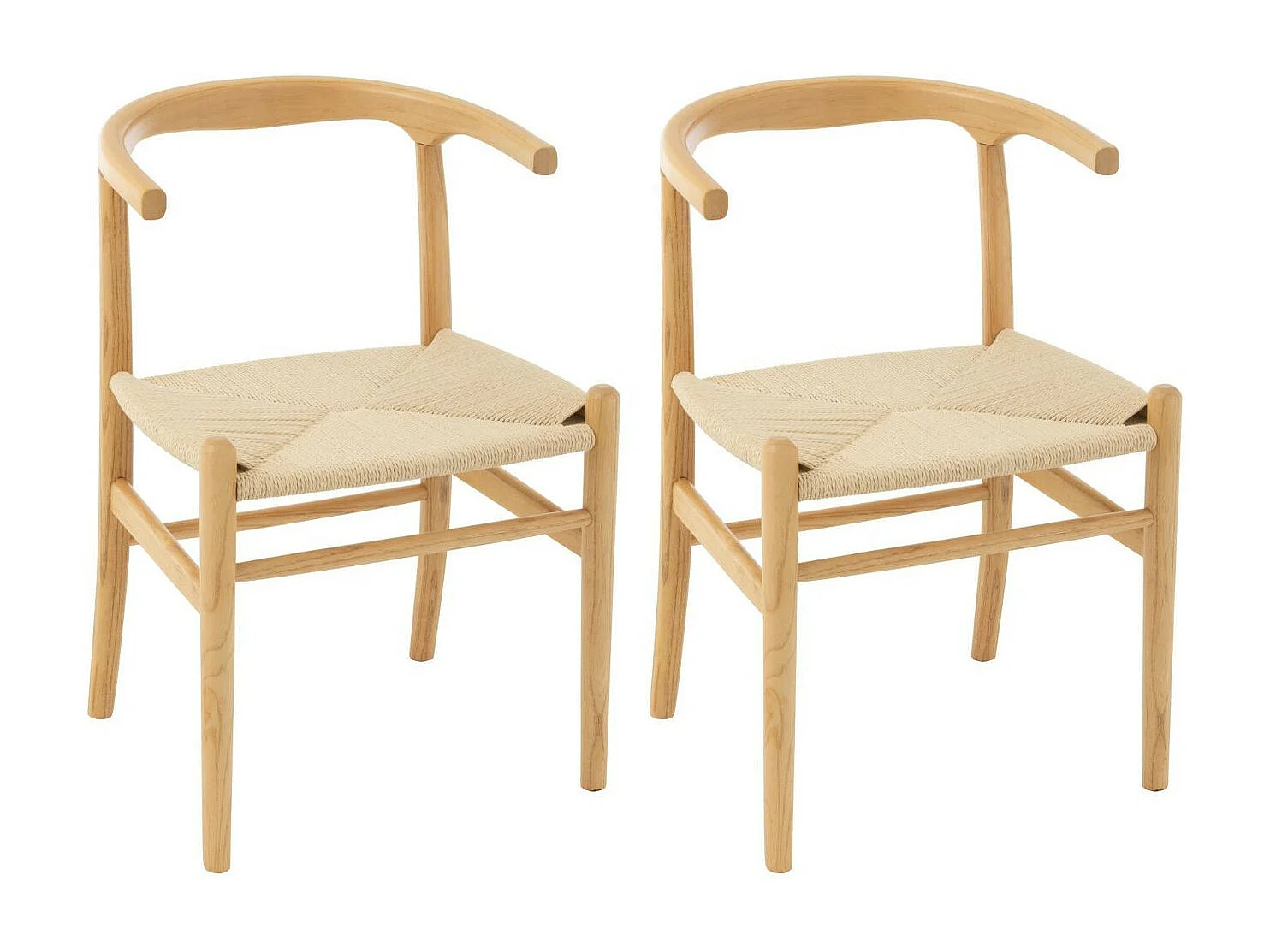 Chaises de salle à manger en corde et bois de hêtre - AYA