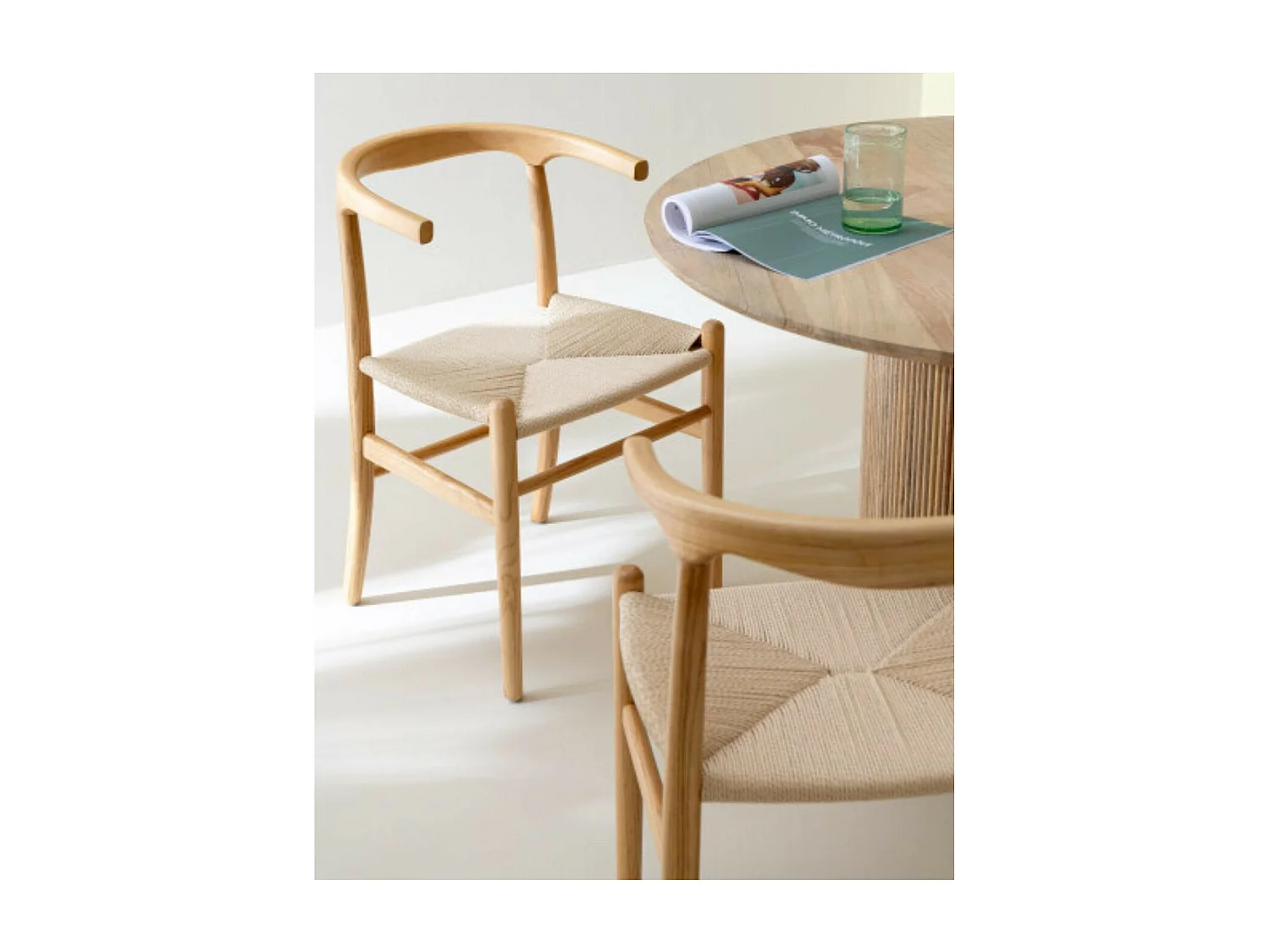 Chaises de salle à manger en corde et bois de hêtre - AYA