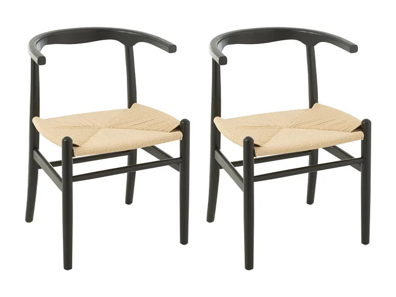 Chaises de salle à manger en corde et bois de hêtre - AYA