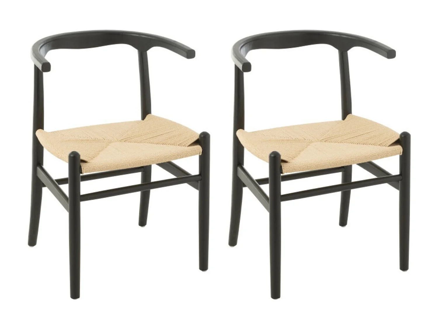 Chaises de salle à manger en corde et bois de hêtre - AYA