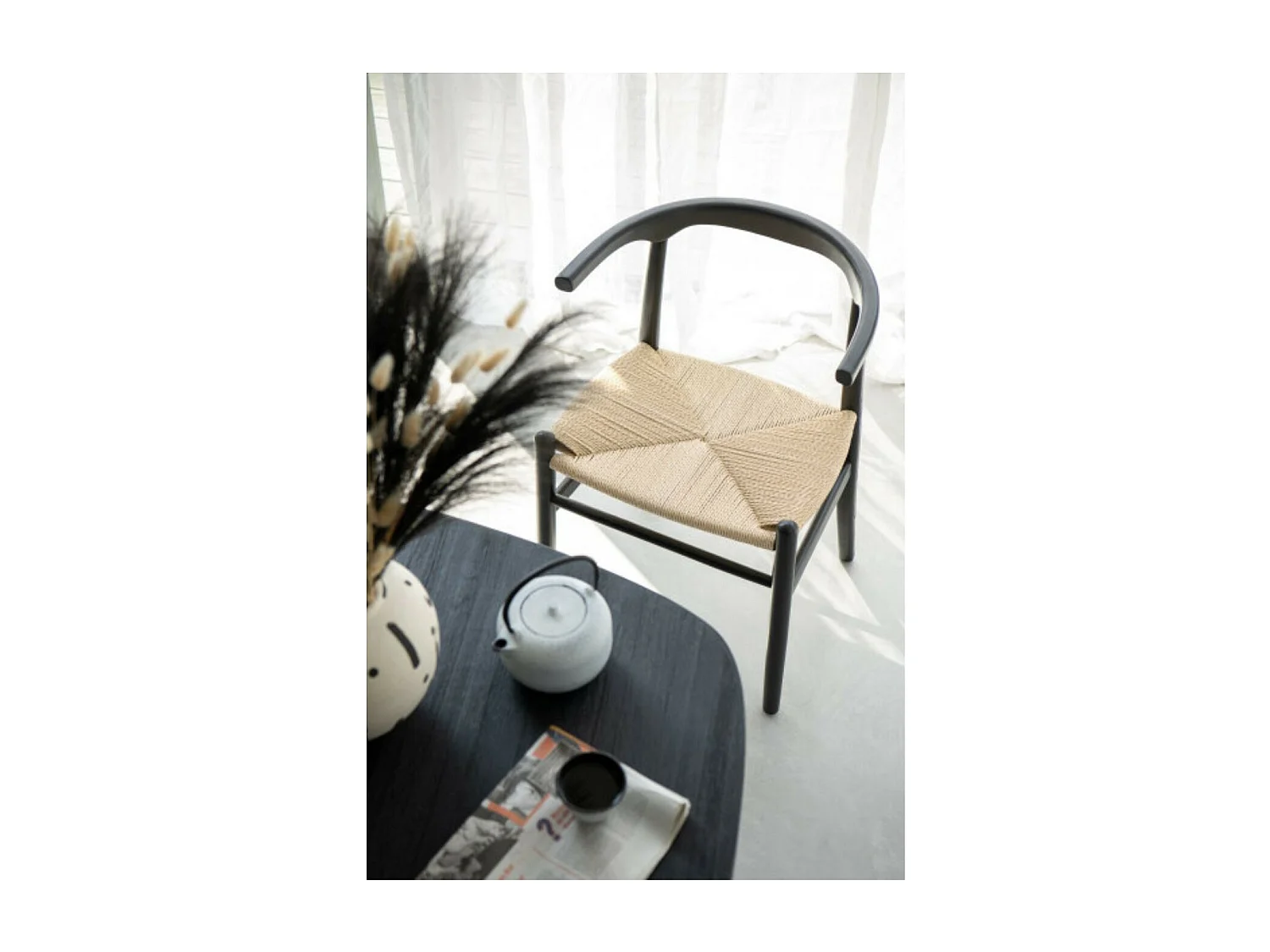 Chaises de salle à manger en corde et bois de hêtre - AYA