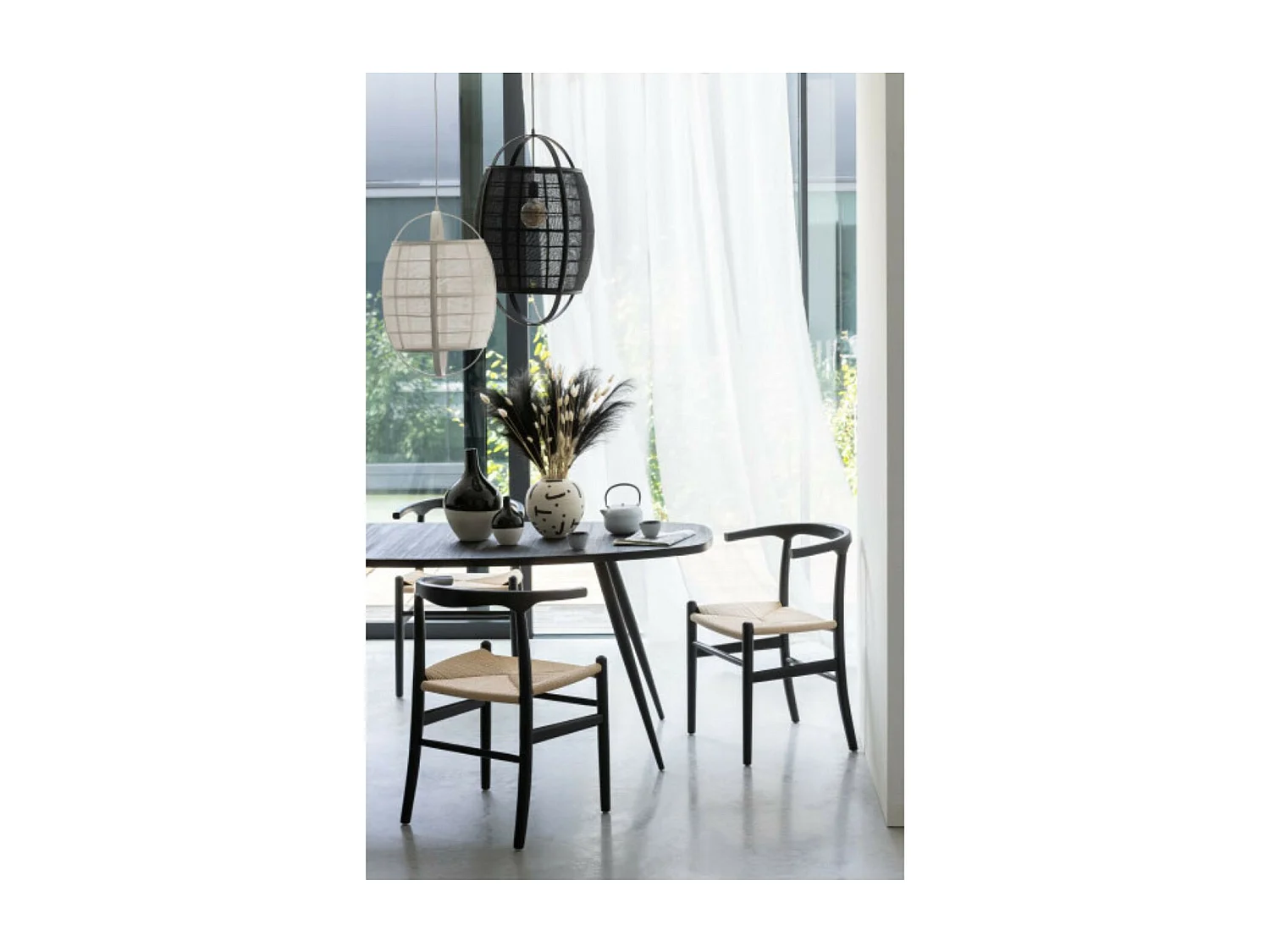 Chaises de salle à manger en corde et bois de hêtre - AYA