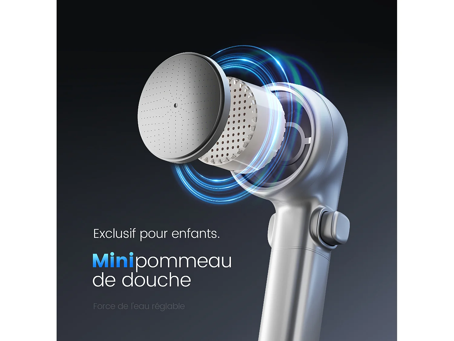 EMKE Colonne de douche avec thermostat 38℃ Douche pluie 40 cm étagère en verre avec 3+1 douchette parent-enfant+porte-douche - chromé