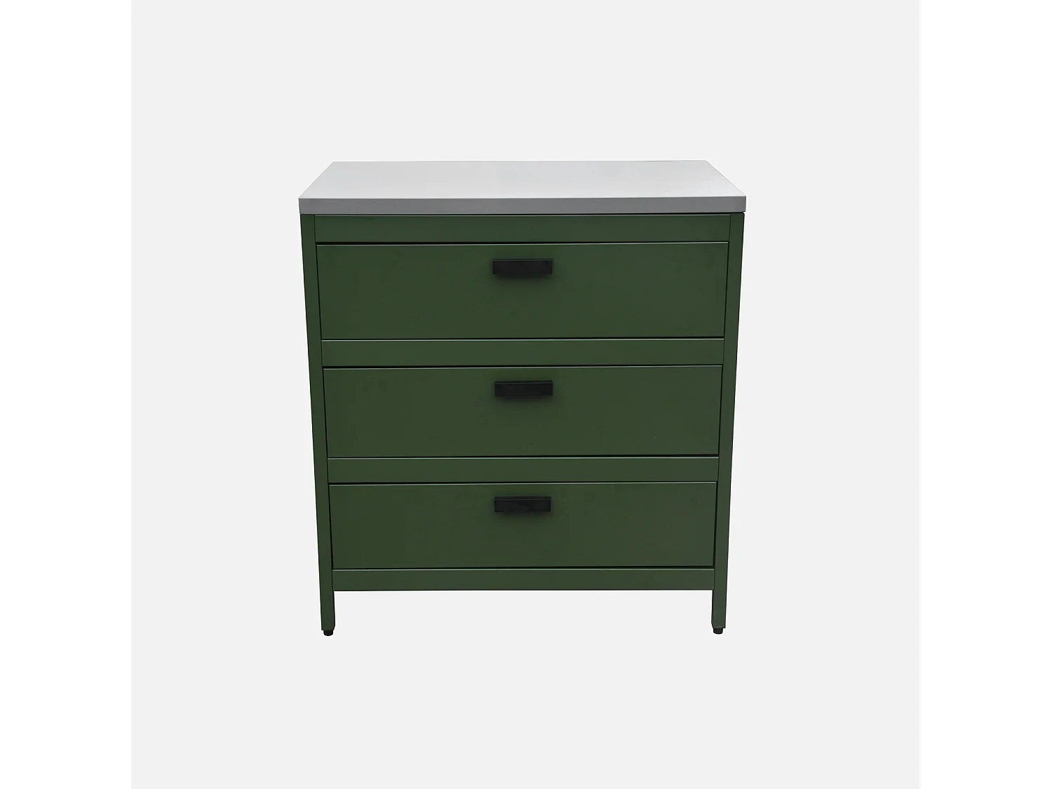 Mobile da esterno in acciaio con 3 cassetti, 80cm, verde