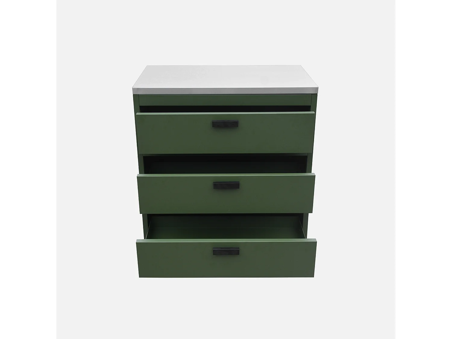 Mobile da esterno in acciaio con 3 cassetti, 80cm, verde