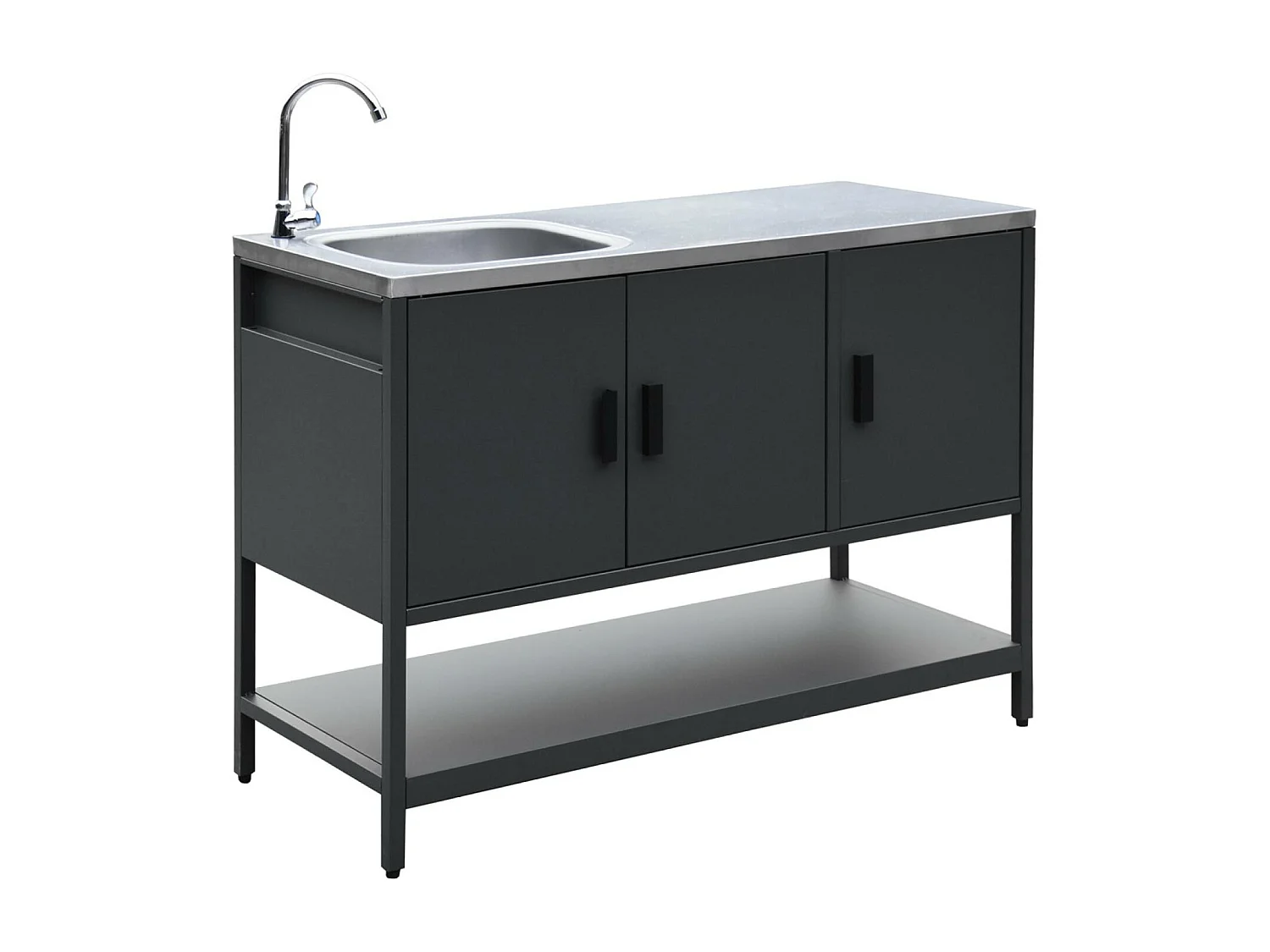 Cocina exterior 2 módulos acero inoxidable negro