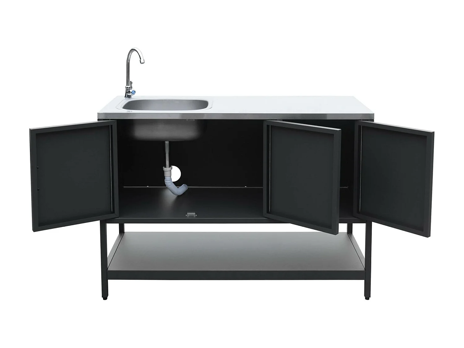 Cocina exterior 2 módulos acero inoxidable negro