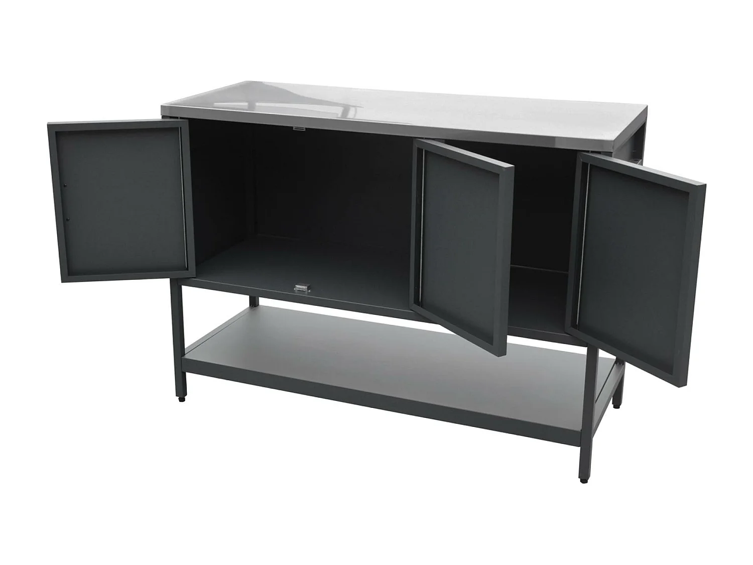 Cocina exterior 2 módulos acero inoxidable negro