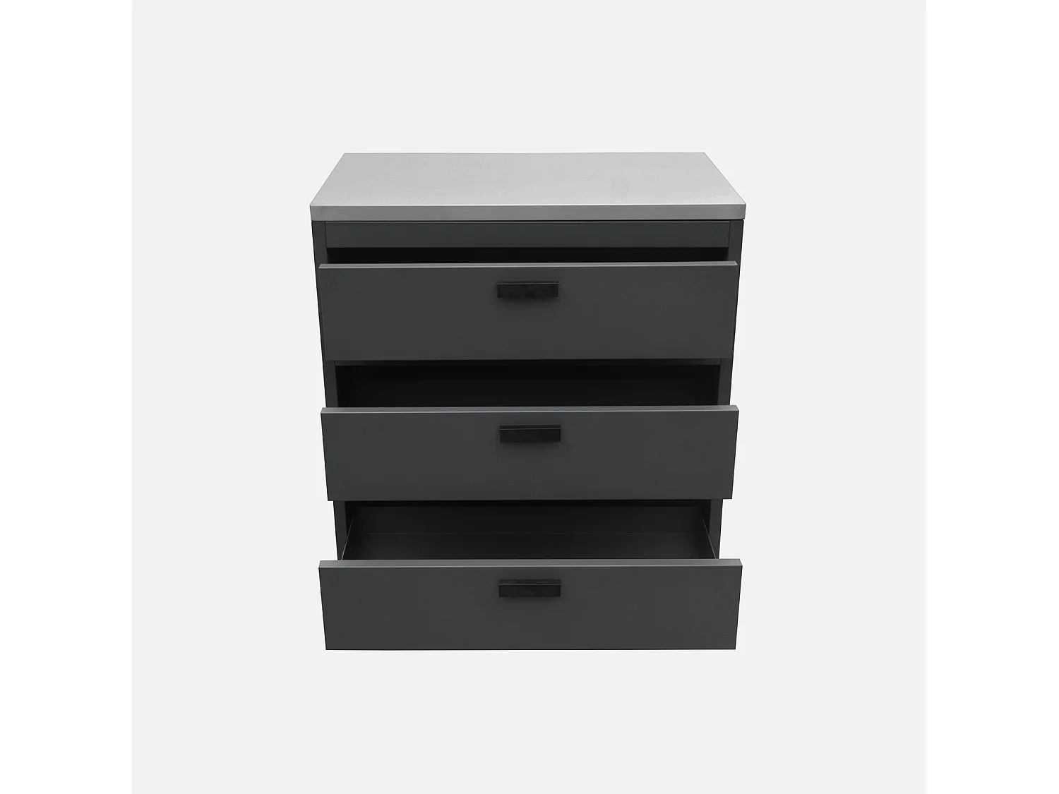 Cocina exterior de acero 3 cajones, 80cm negro