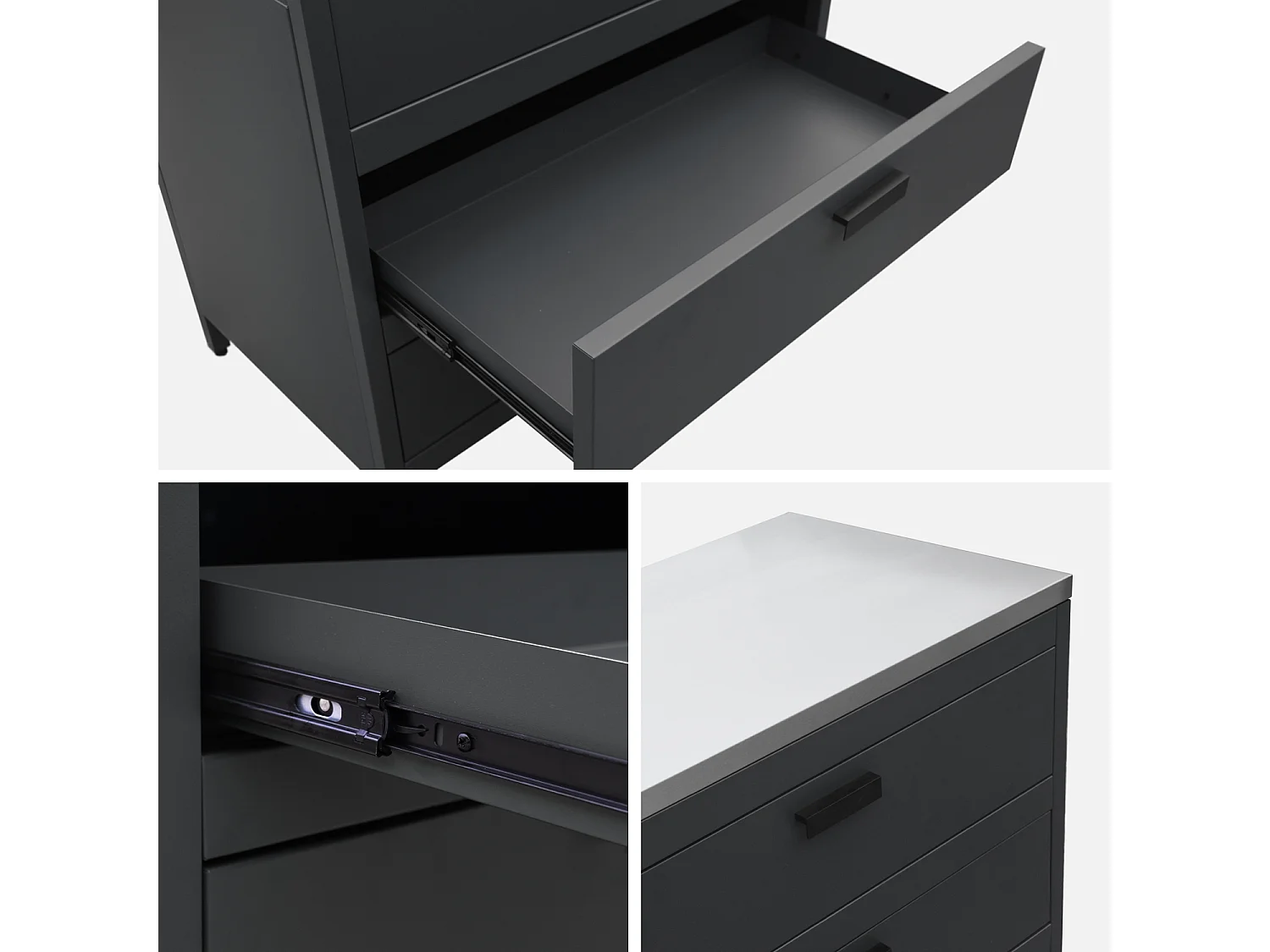 Cocina exterior de acero 3 cajones, 80cm negro