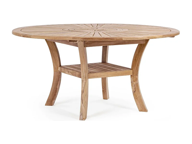 Table de jardin en teck plateau tournant D155 - BOLONIA