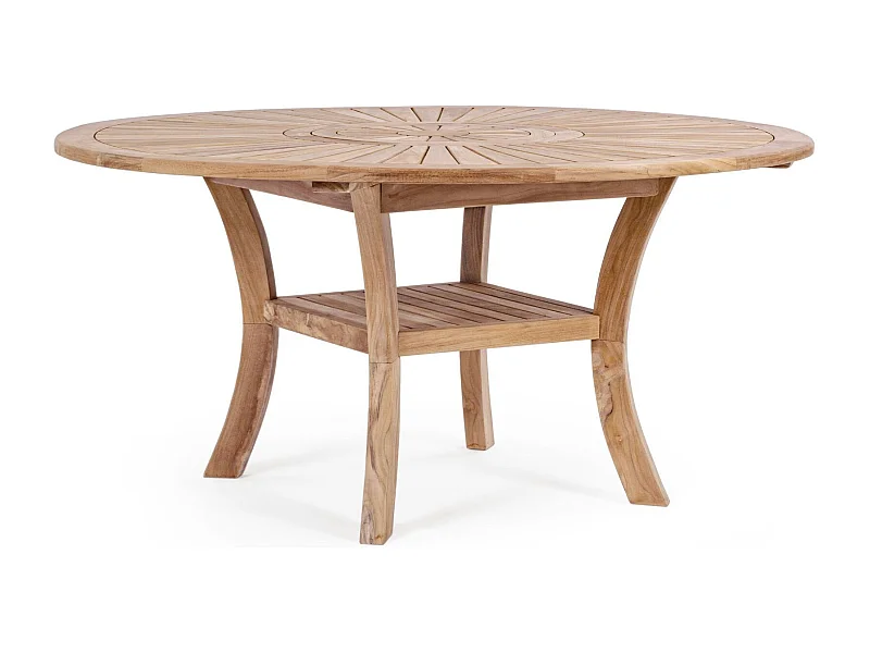 Table de jardin en teck plateau tournant D155 - BOLONIA