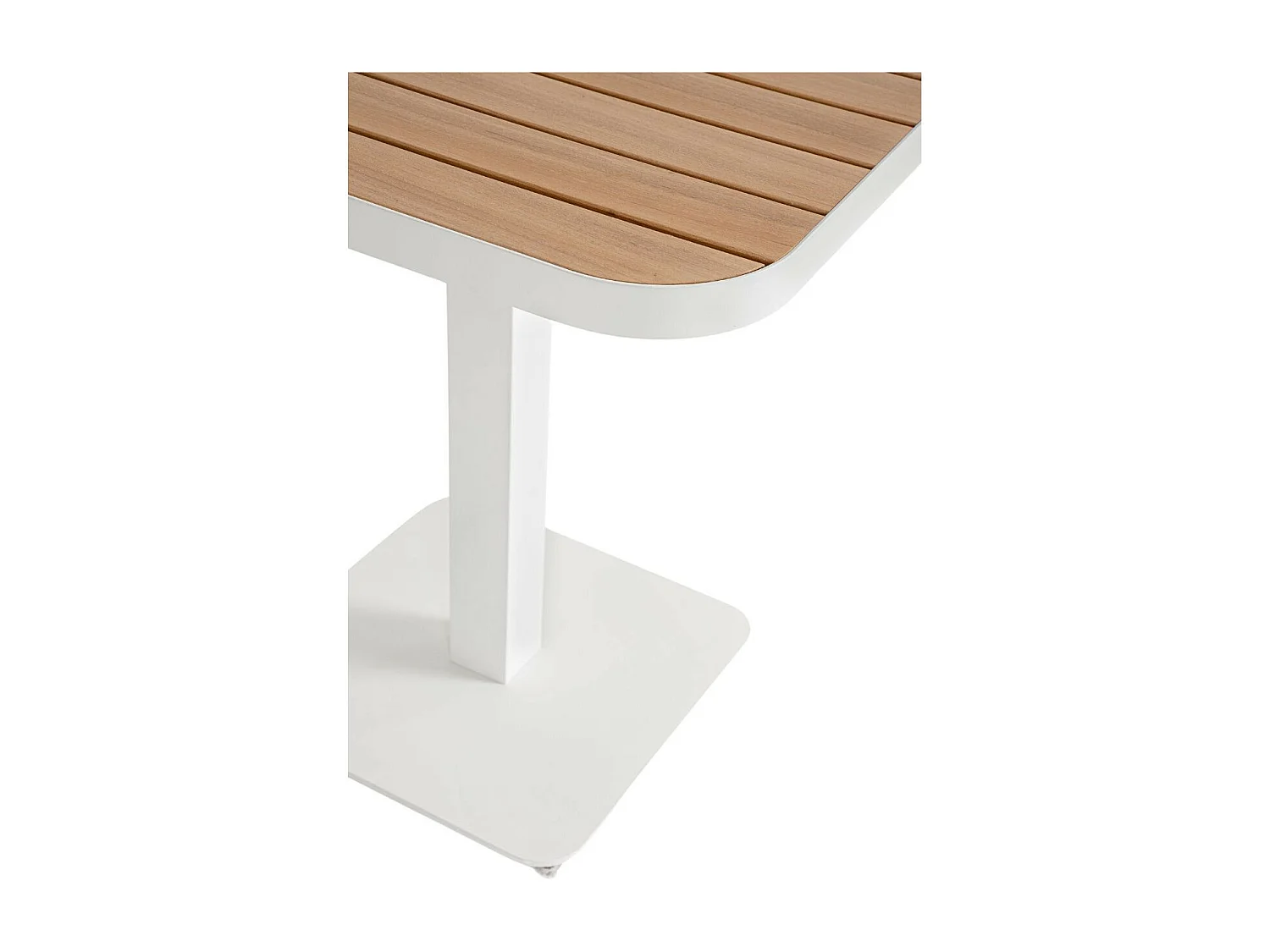 Table de jardin carrée en métal blanc L78 2 personnes - BAVARO