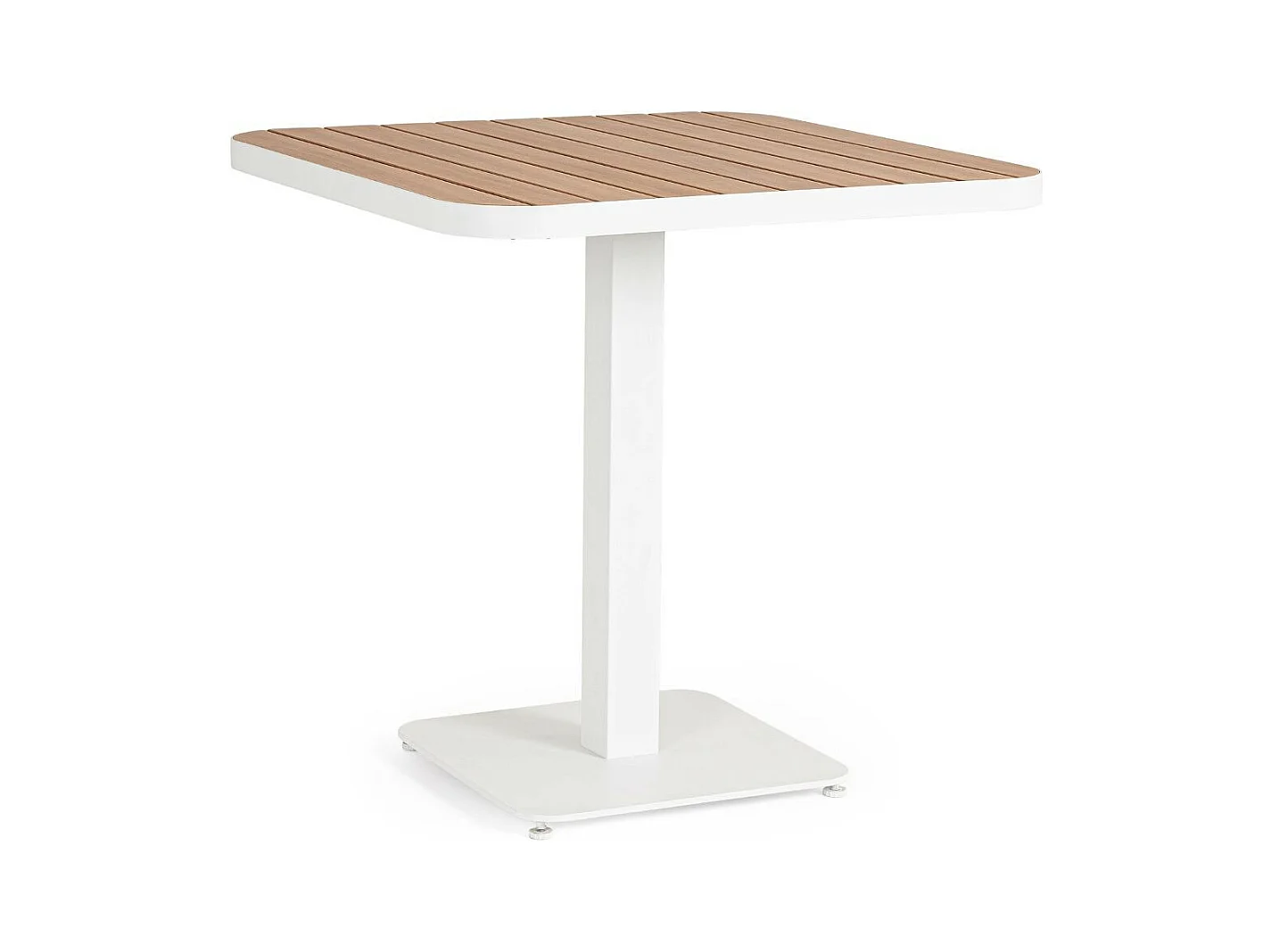 Table de jardin carrée en métal blanc L78 2 personnes - BAVARO