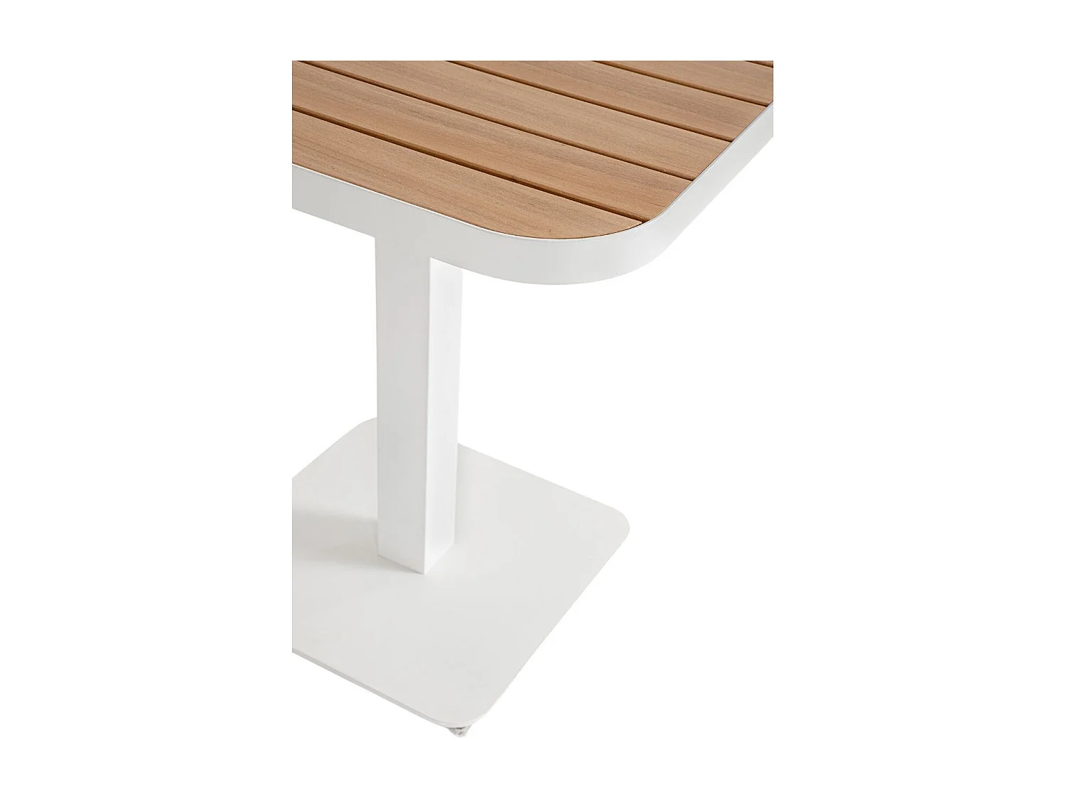 Table de jardin carrée en métal blanc L78 2 personnes - BAVARO