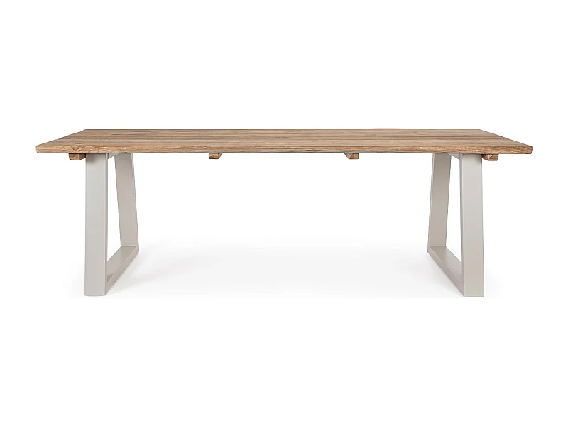 Table de jardin en teck et métal grège L240 10 places - MYRTOS