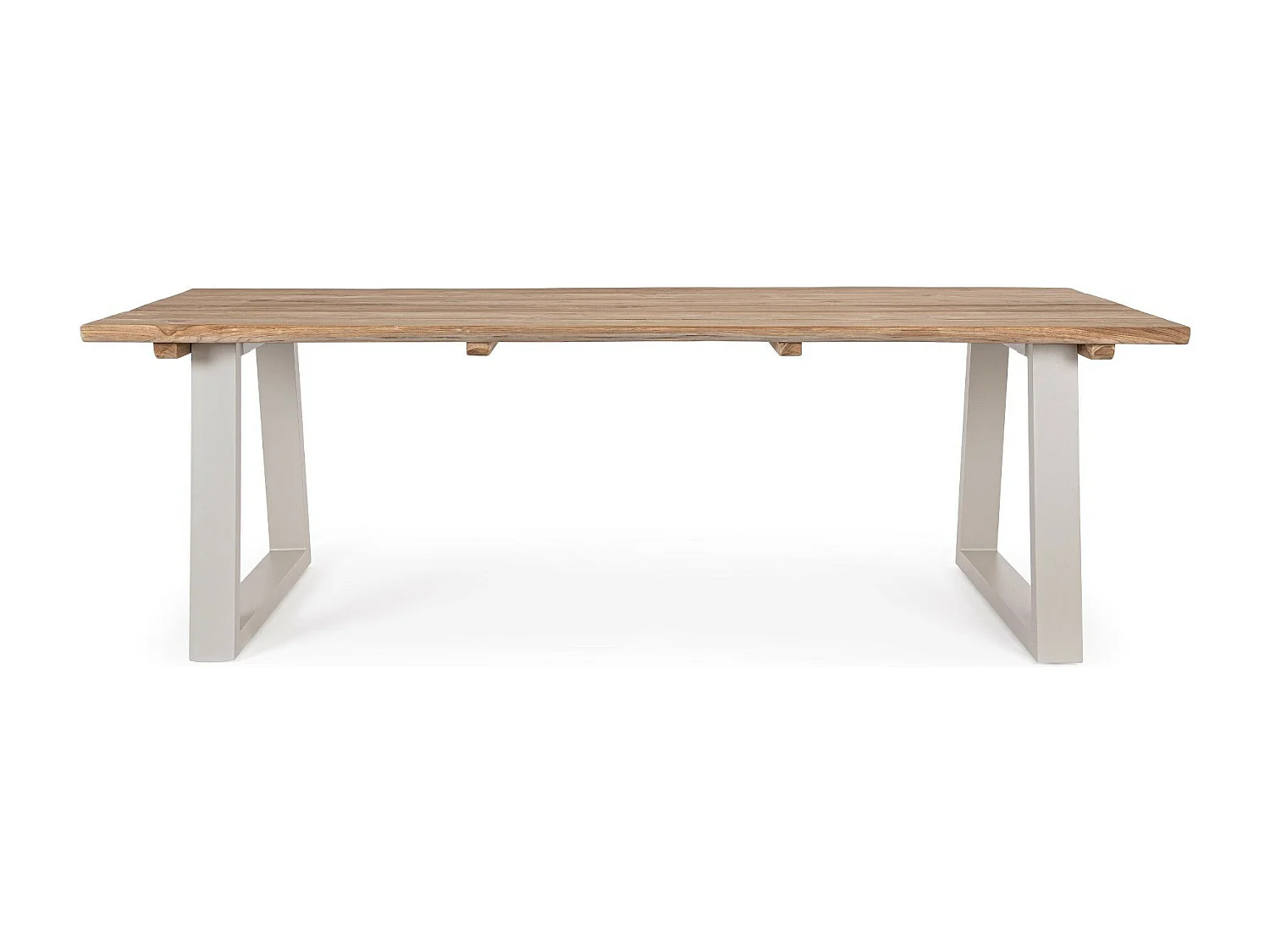 Table de jardin en teck et métal grège L240 10 places - MYRTOS