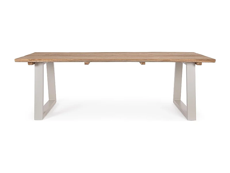 Table de jardin en teck et métal grège L240 10 places - MYRTOS