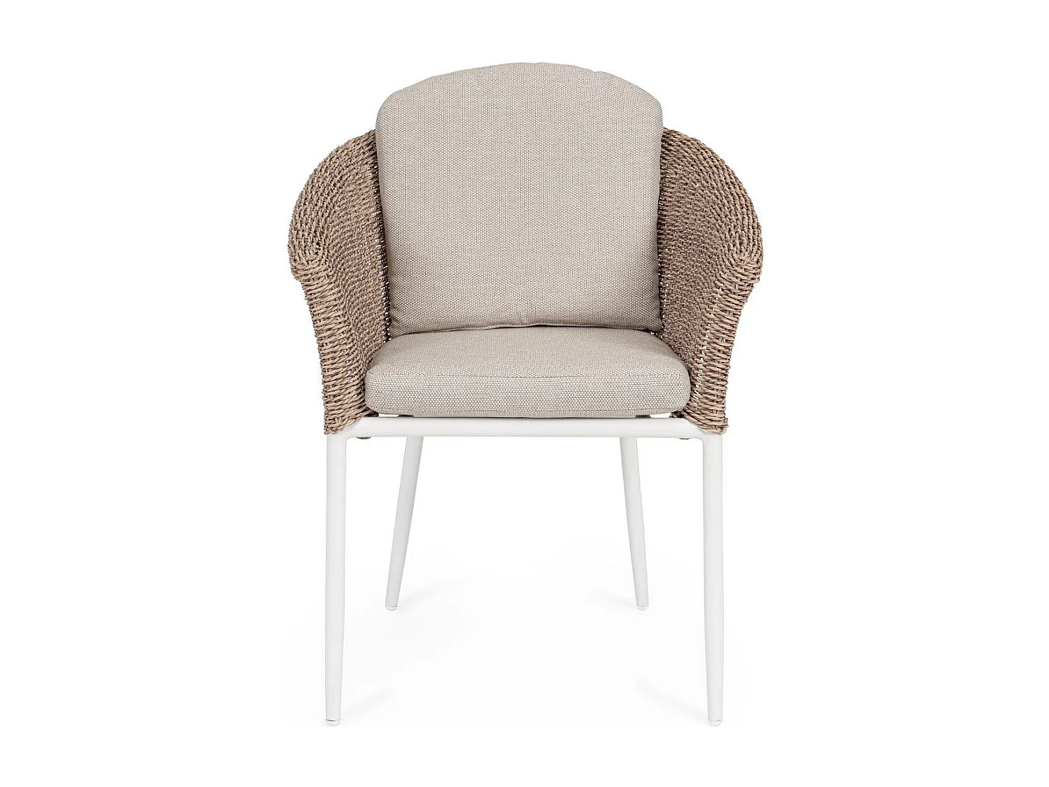 Fauteuils de jardin tressés et hydrofuges beiges (lot de 2) - AVEA