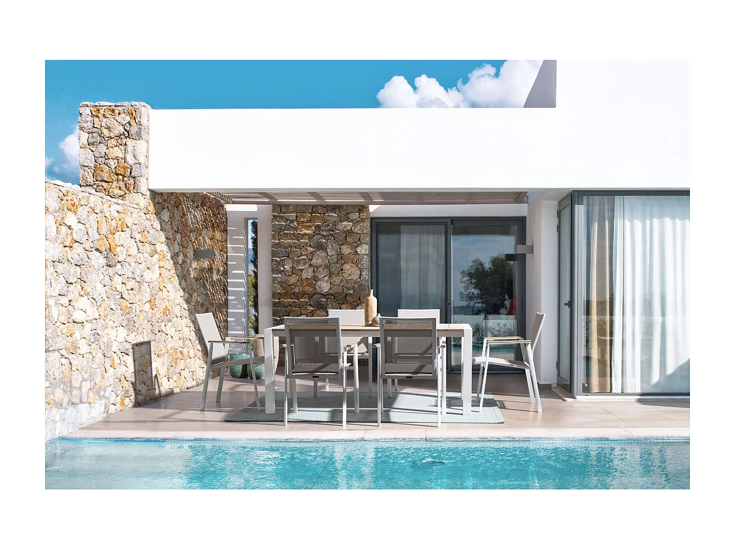 Chaises de jardin empilables en aluminium (lot de 4) - KERVER