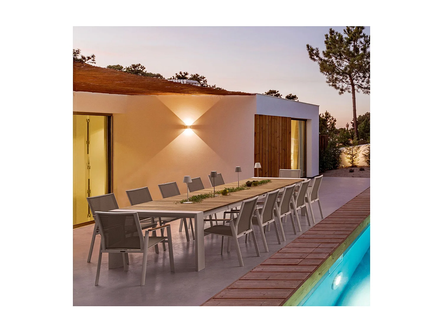 Chaises de jardin empilables en aluminium (lot de 4) - KERVER