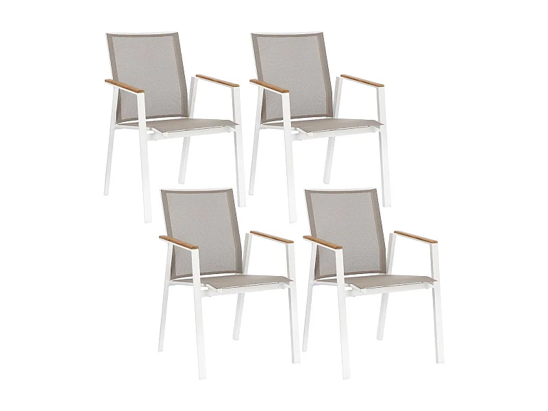 Chaises de jardin empilables en aluminium (lot de 4) - KERVER