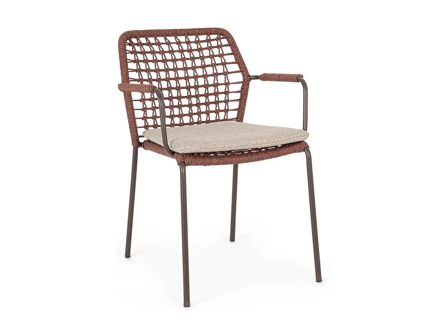 Chaises de jardin à accoudoirs et coussin (lot de 4) - PALMA