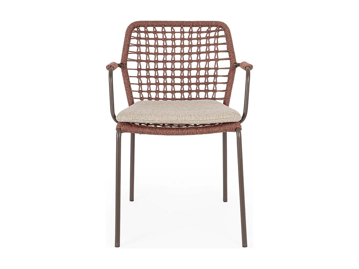 Chaises de jardin à accoudoirs et coussin (lot de 4) - PALMA