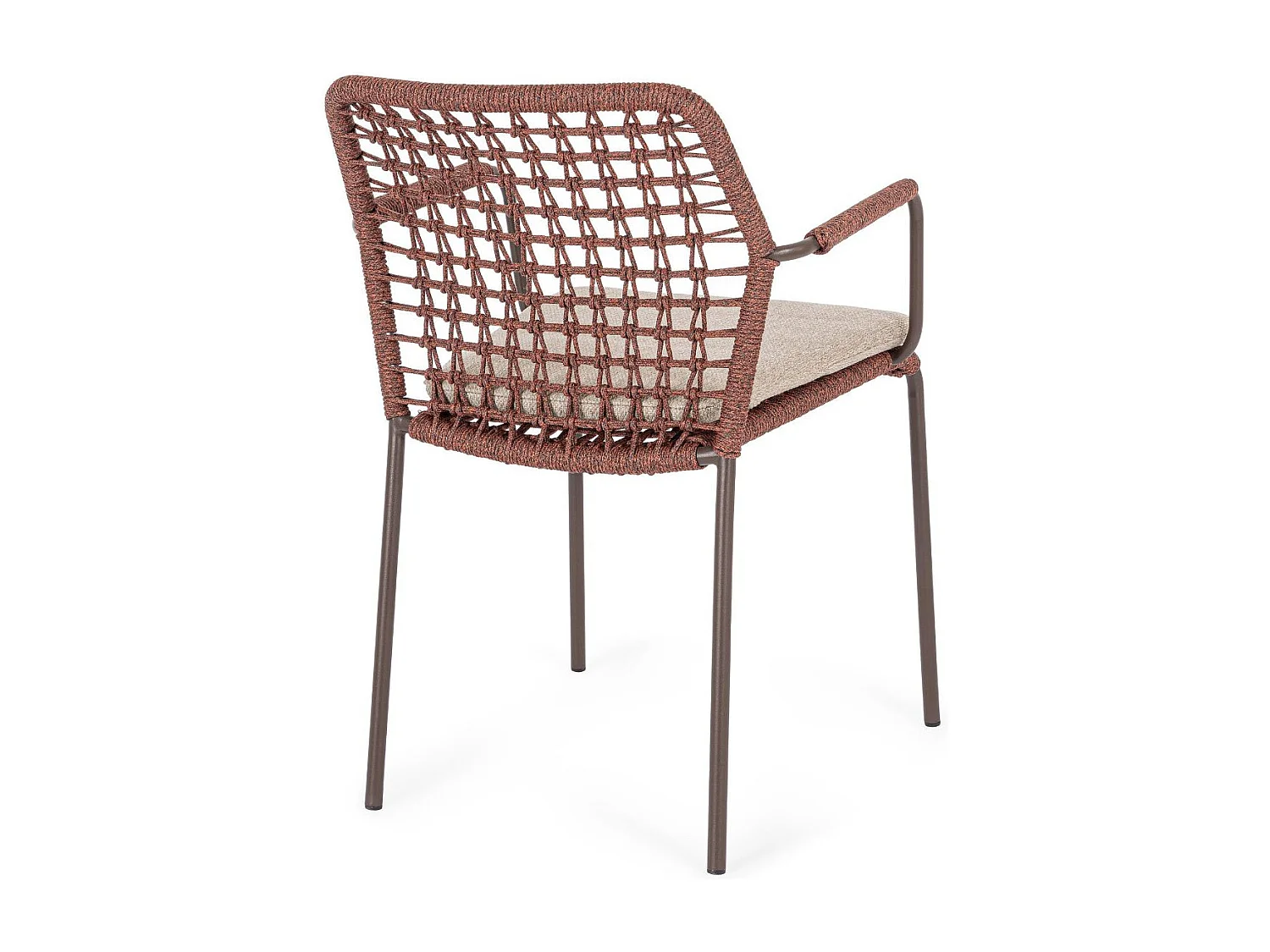 Chaises de jardin à accoudoirs et coussin (lot de 4) - PALMA