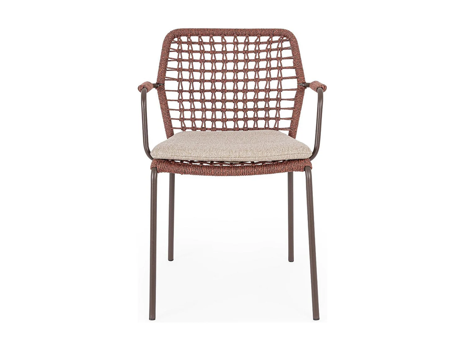 Chaises de jardin à accoudoirs et coussin (lot de 4) - PALMA