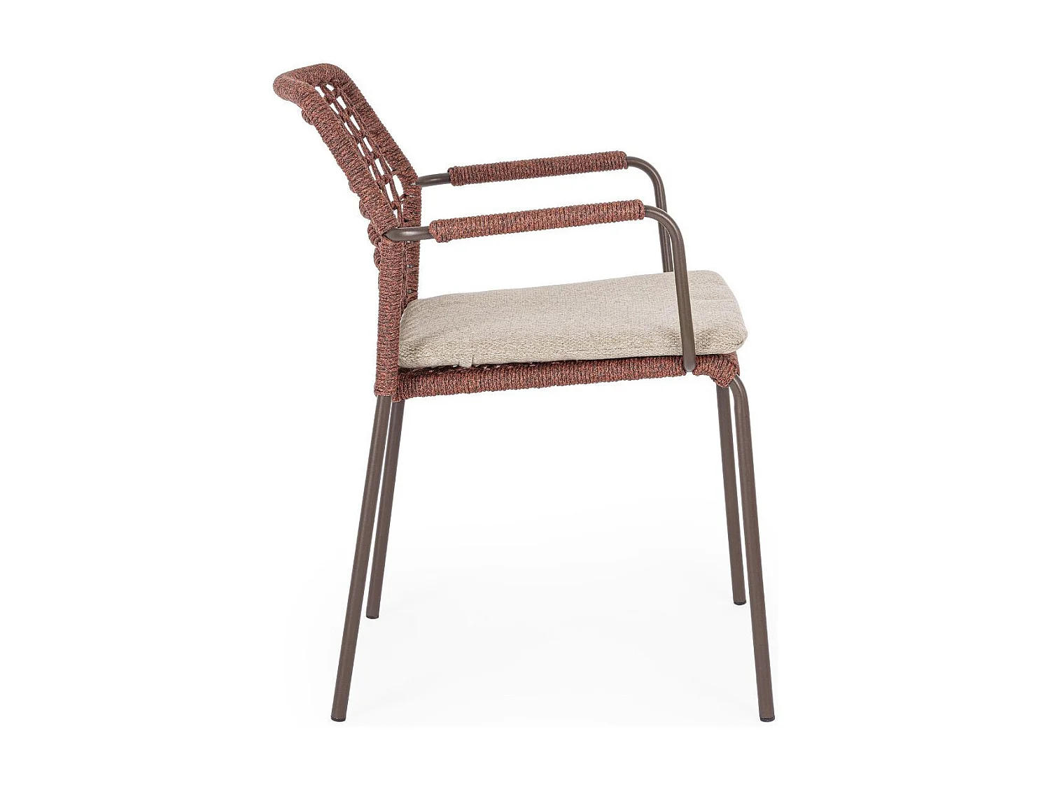 Chaises de jardin à accoudoirs et coussin (lot de 4) - PALMA