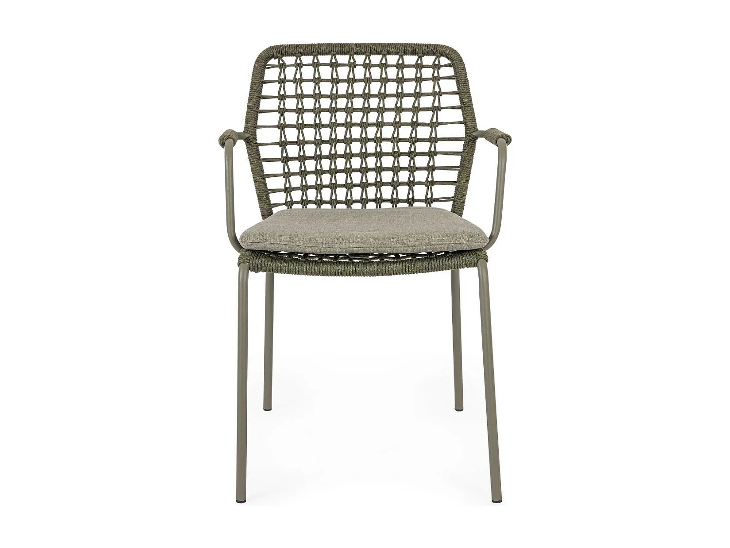 Chaises de jardin à accoudoirs et coussin (lot de 4) - PALMA