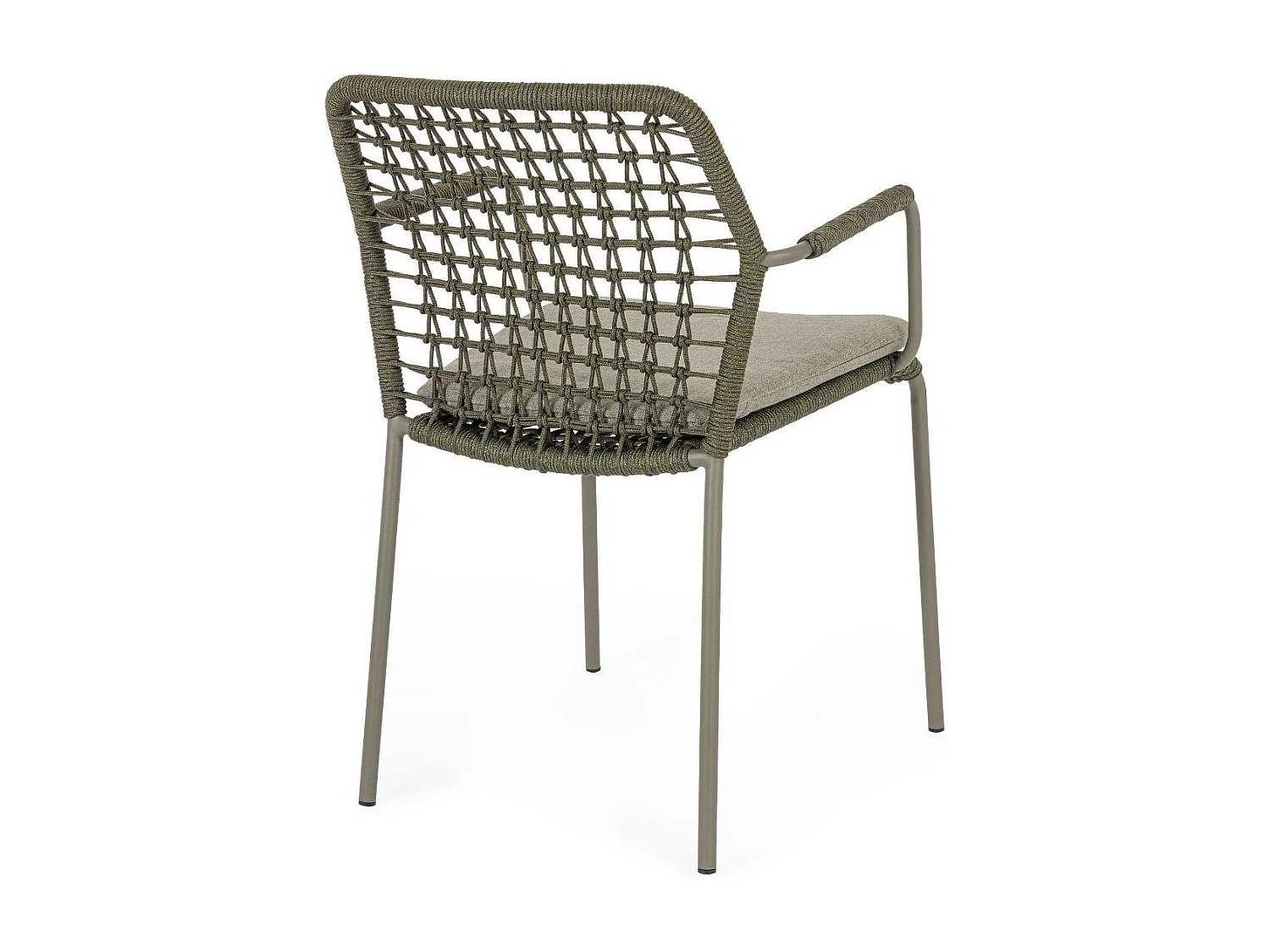 Chaises de jardin à accoudoirs et coussin (lot de 4) - PALMA