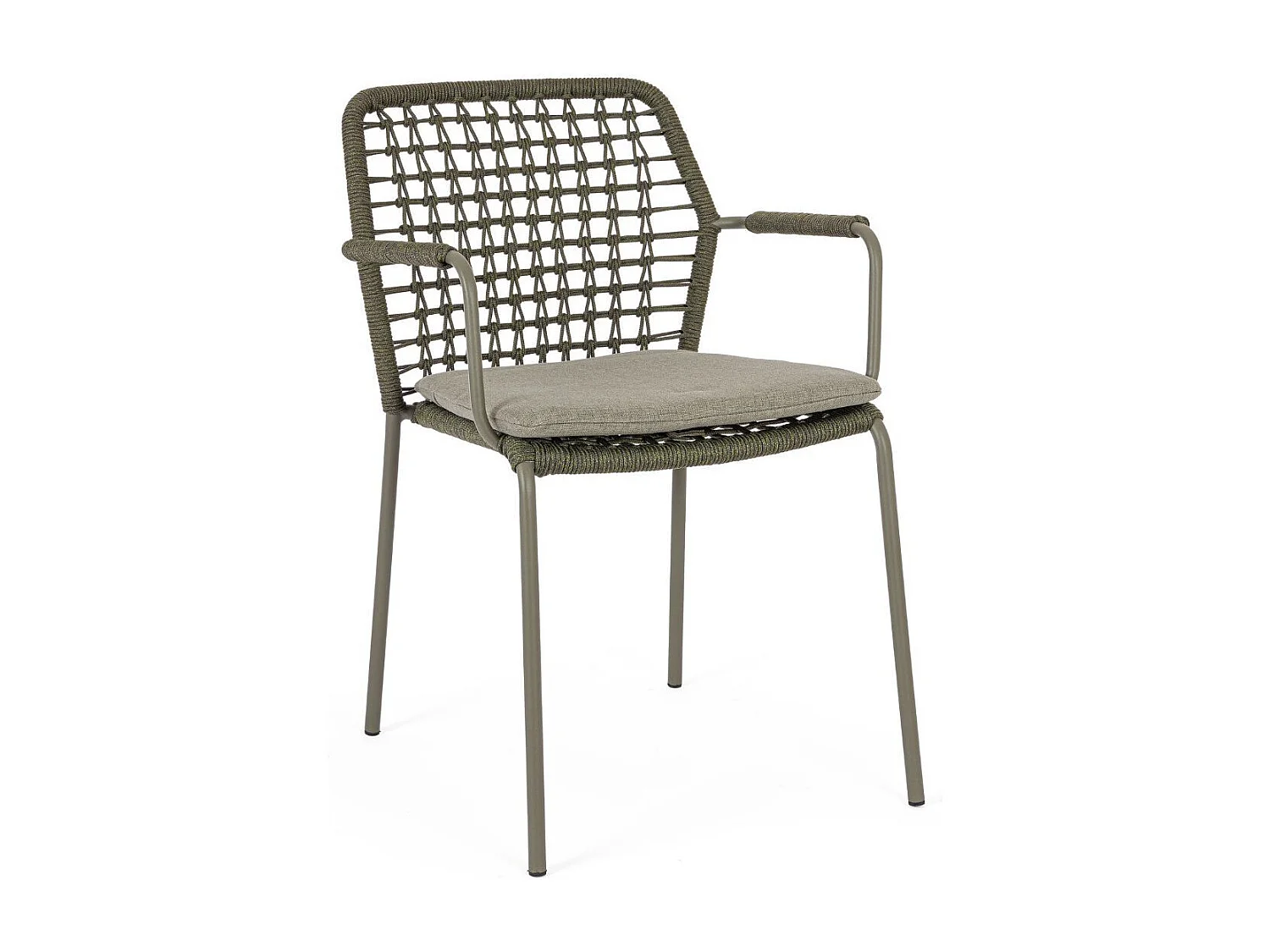 Chaises de jardin à accoudoirs et coussin (lot de 4) - PALMA