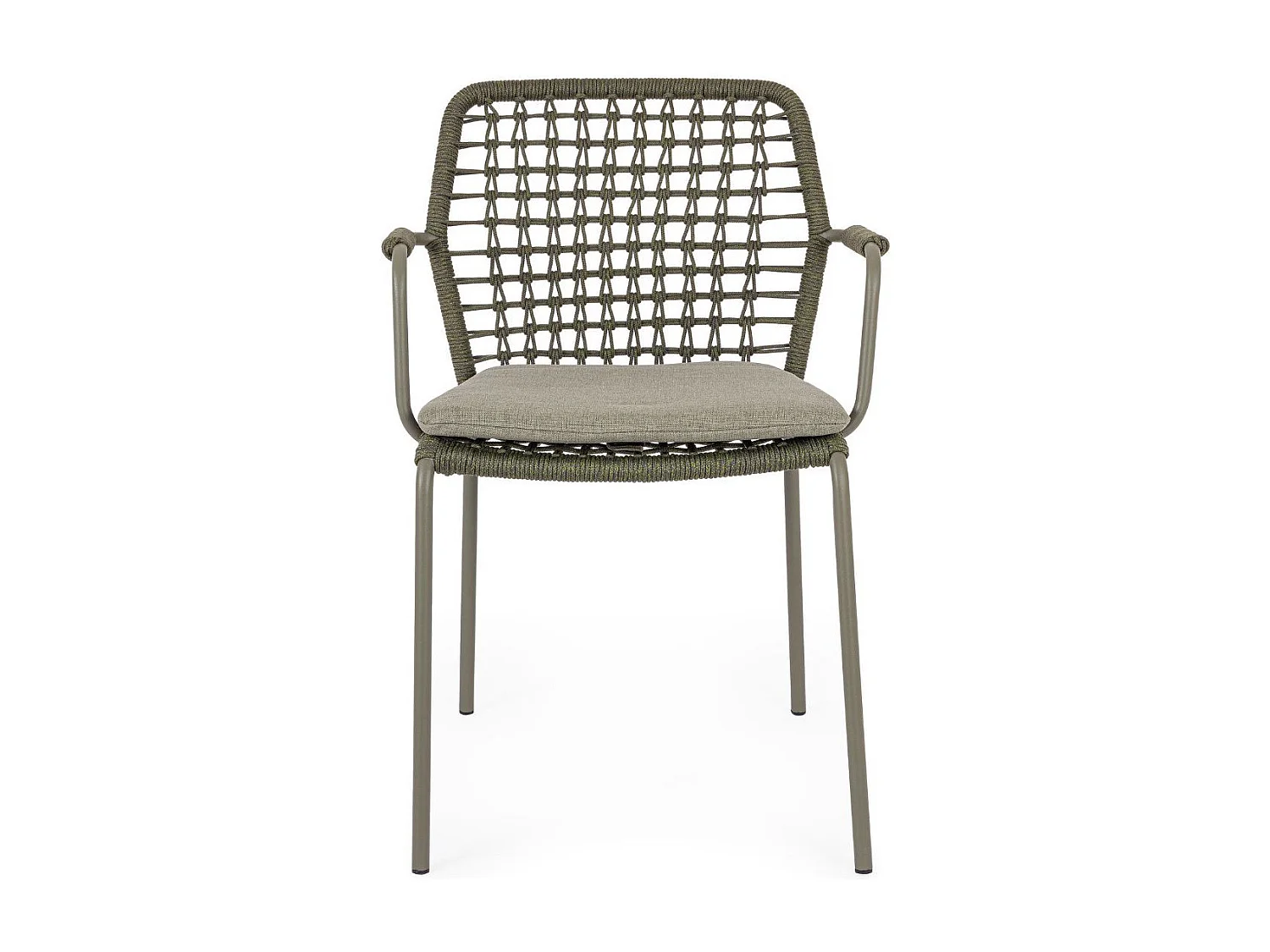 Chaises de jardin à accoudoirs et coussin (lot de 4) - PALMA