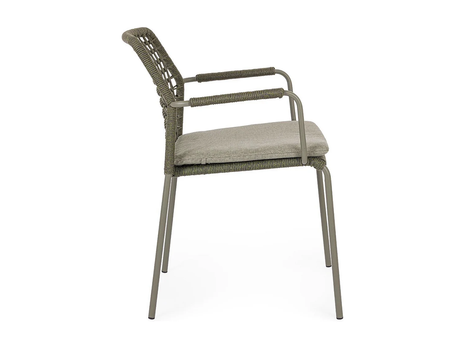 Chaises de jardin à accoudoirs et coussin (lot de 4) - PALMA