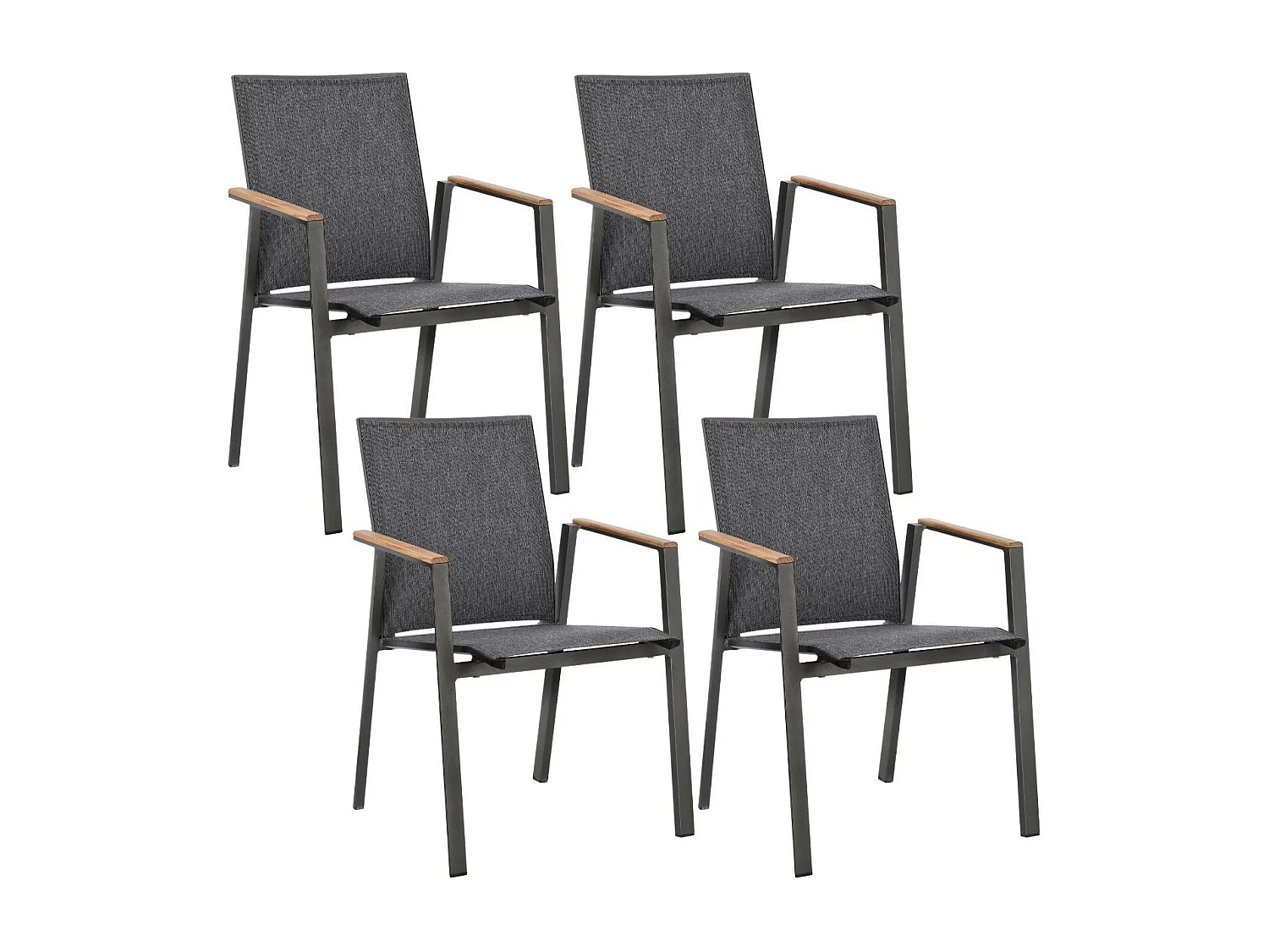 Chaises de jardin empilables en aluminium (lot de 4) - KERVER