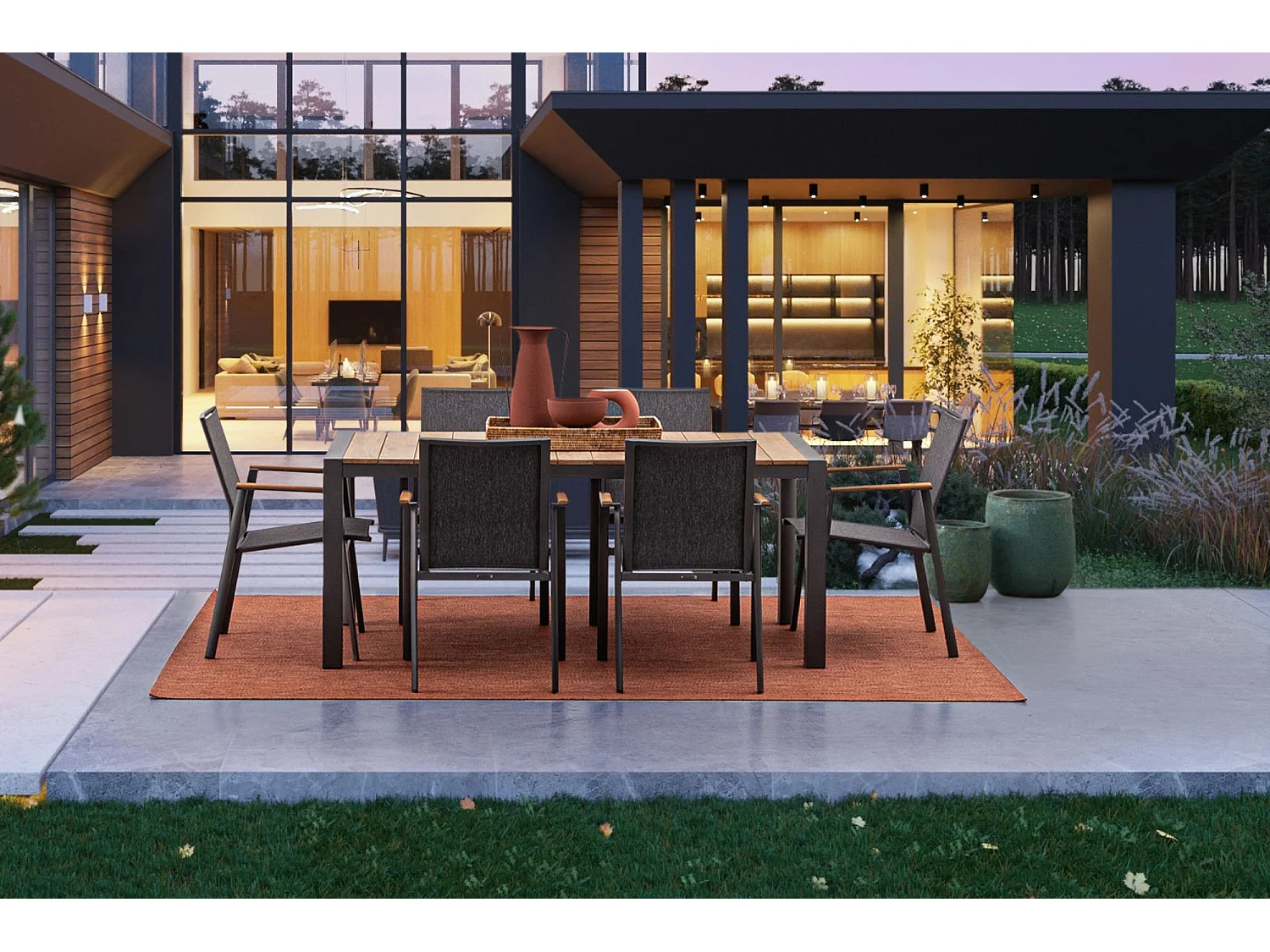 Chaises de jardin empilables en aluminium (lot de 4) - KERVER