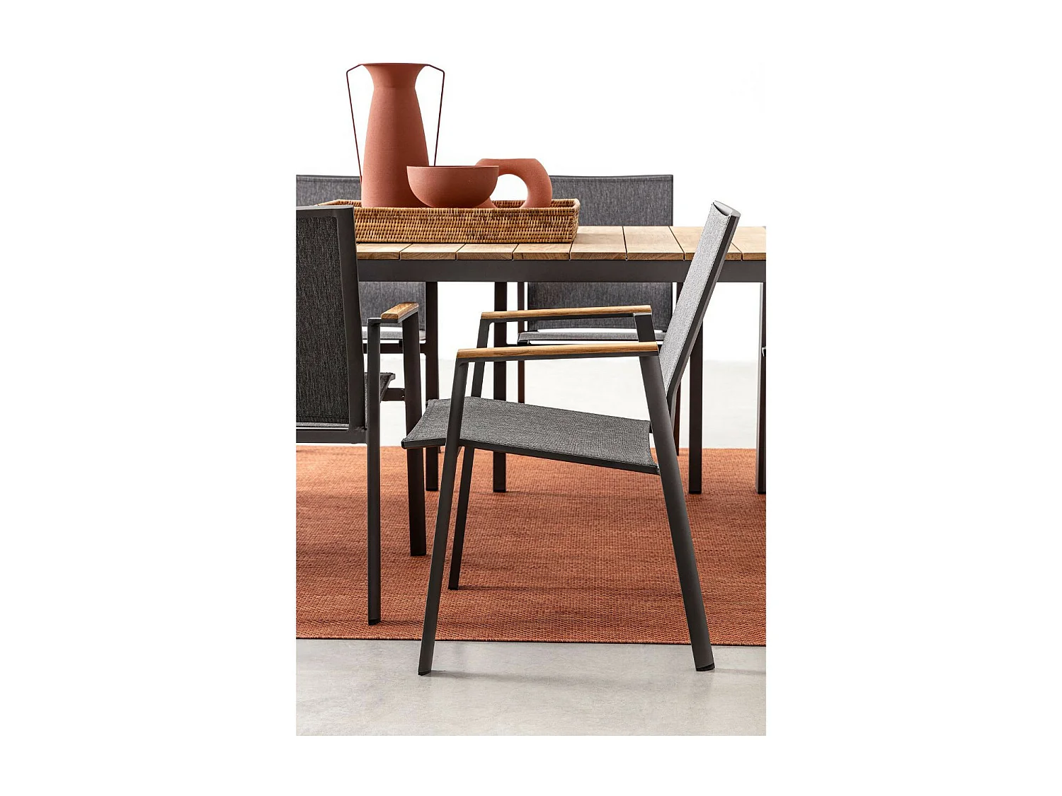 Chaises de jardin empilables en aluminium (lot de 4) - KERVER