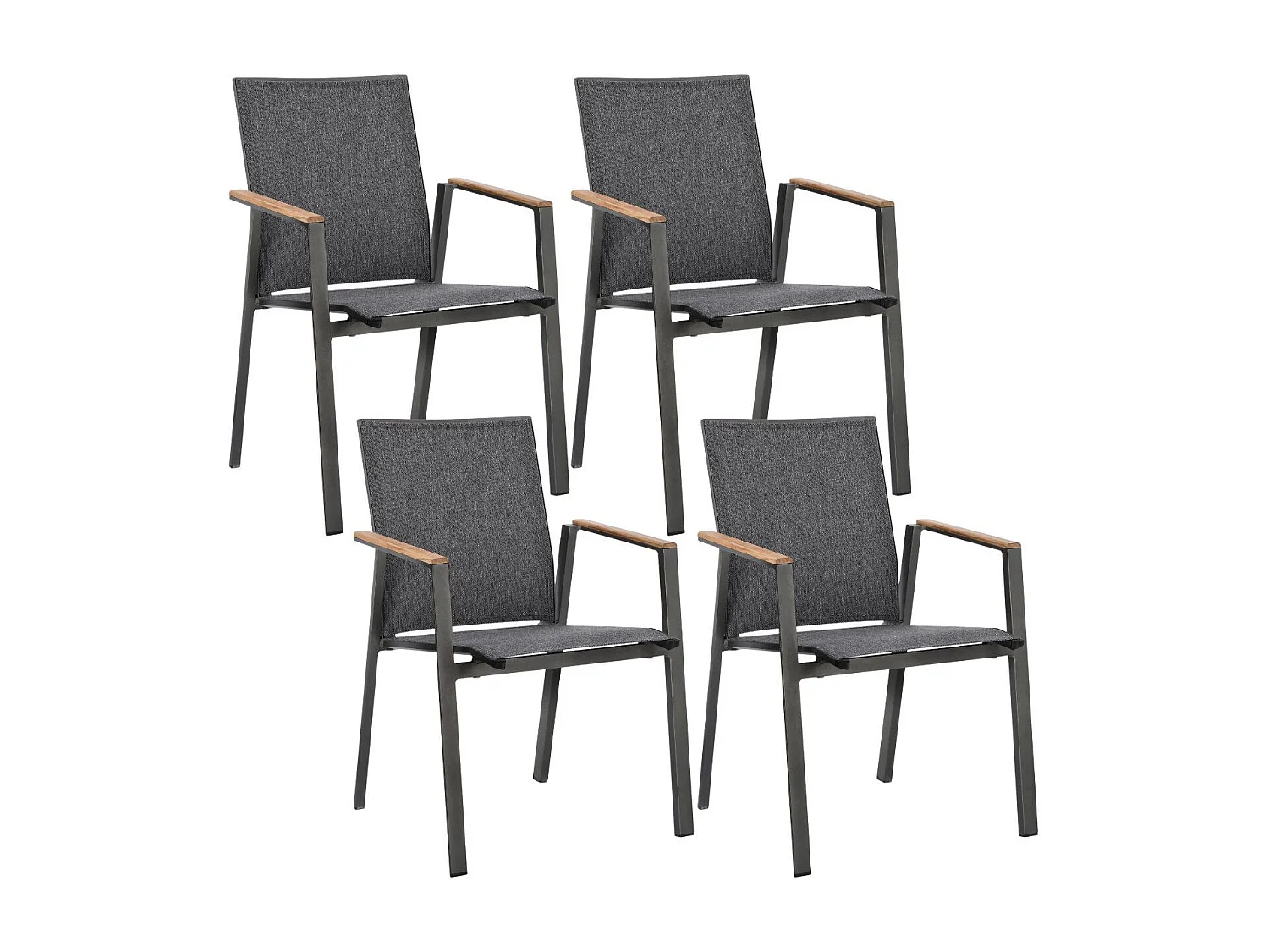 Chaises de jardin empilables en aluminium (lot de 4) - KERVER