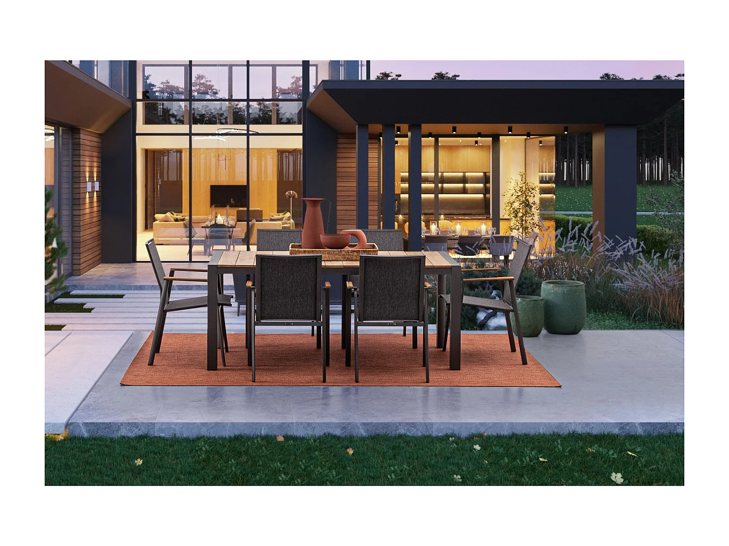 Chaises de jardin empilables en aluminium (lot de 4) - KERVER