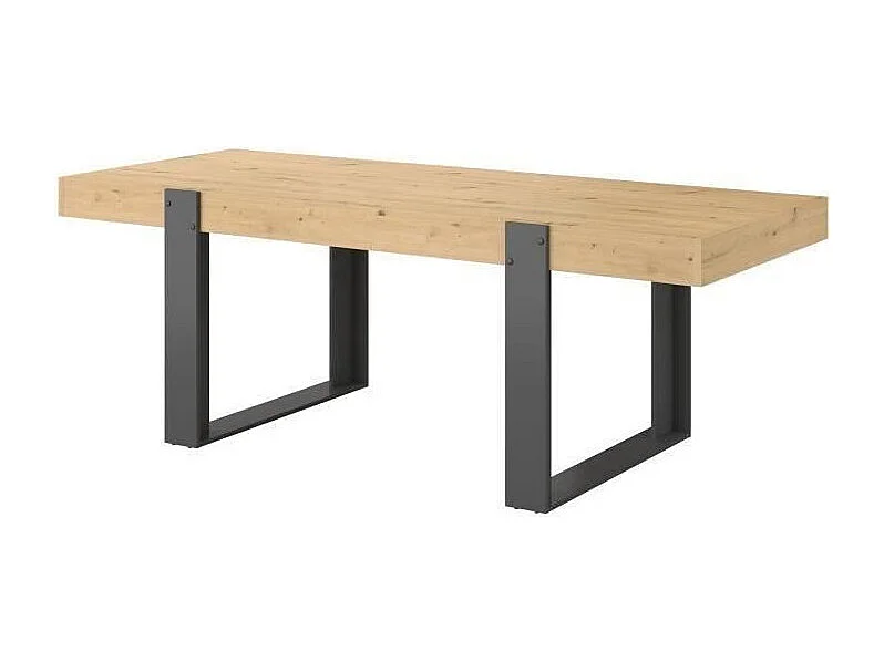 Table à manger rectangulaire style industriel - Panneaux de particules - 224 x 93 x Hauteur 79 cm